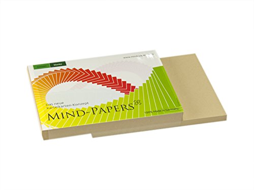 X17- Mind-Papers Nachfüllpack, DIN A7, 100 Karteikarten/Lernkarten, Farbe: sandbraun von X17