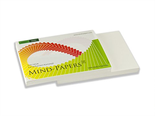 X17- Mind-Papers Nachfüllpack, DIN A7, 100 Karteikarten/Lernkarten, Farbe: weiß von X17