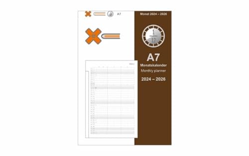 X17-Monatsplaner, Monatskalender "Nachfüllpack"|„Classic“ 2024-2026, A7, 1 Heft à 3 Jahre, inkl. Memokarte. Ohne Leporello. Nur passend für das X17-System. Made in Germany von X17