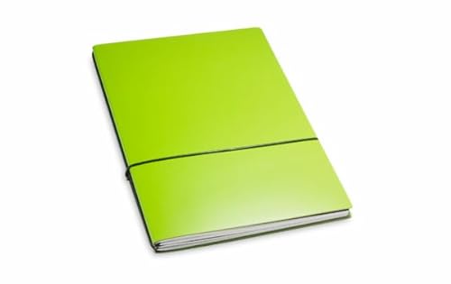 X17 Notizbuch/Konferenzmappe A4, grün; aus recyceltem Leder. Austauschbare Notizhefte (blanko,kariert) mit Doppeltasche. Made in Germany von X17