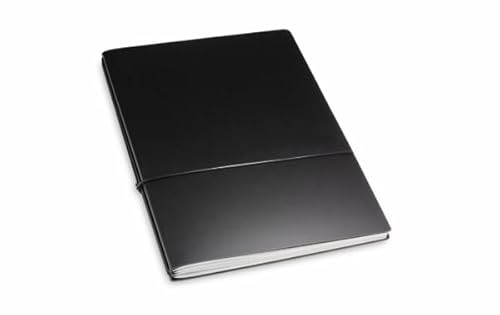 X17 Notizbuch/Konferenzmappe A4, schwarz; aus recyceltem Leder. Austauschbare Notizhefte (blanko,kariert) mit Doppeltasche. Made in Germany von X17