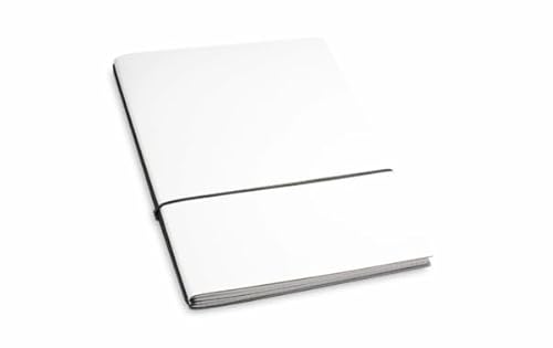 X17 Notizbuch/Konferenzmappe A4, weiß; aus recyceltem Leder. Austauschbare Notizhefte (blanko,kariert) mit Doppeltasche. Made in Germany von X17