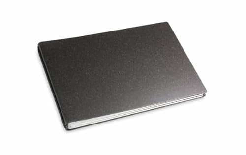 X17 Notizbuch A5+ Querformat, grau; aus recyceltem Leder. Austauschbare Notizhefte (blanko, liniert, kariert) Made in Germany von X17