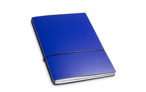 X17 Notizbuch A5, blau; aus recyceltem Leder. Austauschbare Notizhefte (blanko,kariert) mit Doppeltasche, Made in Germany von X17