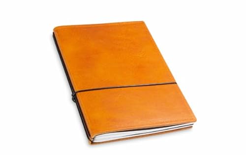 X17 Notizbuch A5, braun "cognac", aus Leder. Austauschbare Notizhefte (blanko,kariert) mit Doppeltasche, Made in Germany von X17