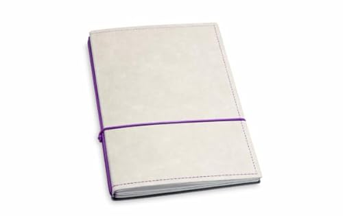X17 Notizbuch A5, grau + lila; Vegan! aus Deutsches Zellulose-Material. Austauschbare Notizhefte (blanko,kariert) mit Doppeltasche, Made in Germany von X17