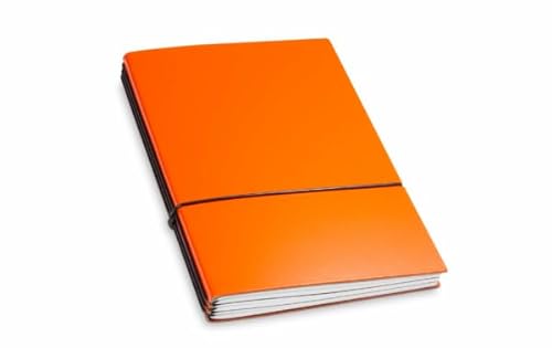 X17 Notizbuch A5, orange; aus recyceltem Leder. Austauschbare Notizhefte (blanko, liniert, kariert) Made in Germany von X17