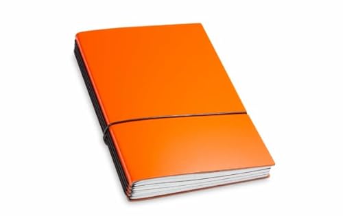 X17 Notizbuch A5, orange; aus recyceltem Leder. Austauschbare Notizhefte (blanko, liniert, kariert, gepunktet) Made in Germany von X17