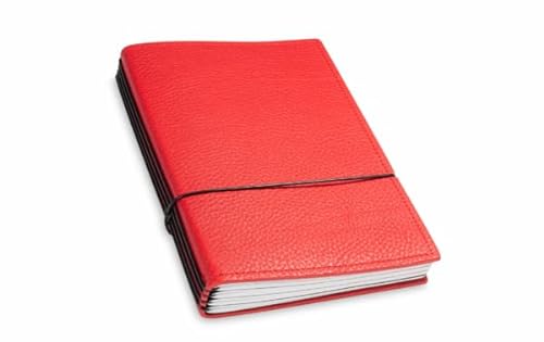 X17 Notizbuch A5, rot, aus Leder. Austauschbare Notizhefte (blanko, liniert, kariert, gepunktet) Made in Germany von X17