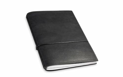 X17 Notizbuch A5, schwarz, aus Leder. Austauschbare Notizhefte (blanko,kariert) mit Doppeltasche, Made in Germany von X17