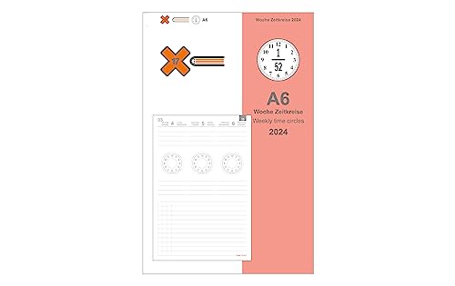 X17- Wochenkalender-Wochenplaner "Nachfüllpack" | „Zeitkreise“ 2024, A6, 2 Hefte à 6 Monate, inkl. Memokarte. Ohne Leporello. Nur passend für das X17-System. Made in Germany von X17