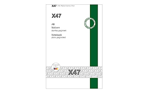 A6-Notizheft, blanko, mit braunem Umschlag, für das revolutionäre X47-Notizbuch mit auswechselbaren Heften von X47