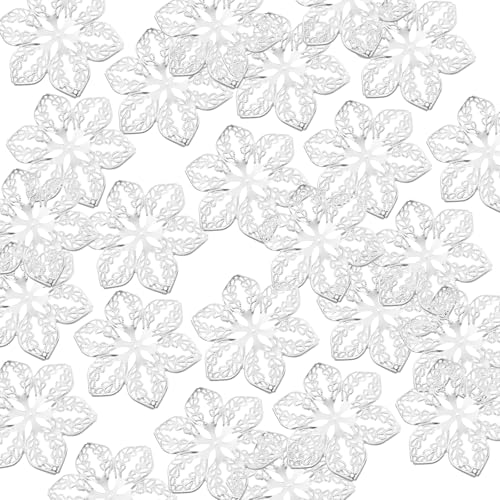 100pcs Metall Filigree Blumenanschlüsse Für Schmuck Basteln Gemischte Farben Hohlblumen Wraps Kopfbedeckungszubehör 100pcs Metall Filigree Blumenanschlüsse Für Schmuck Basteln Gemischte Farben Hohlblumen Wraps Kopfbedeckungszubehör von XAGMODSHN