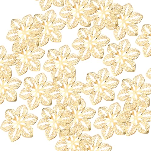 100pcs Metall Filigree Blumenanschlüsse Für Schmuck Basteln Gemischte Farben Hohlblumen Wraps Kopfbedeckungszubehör 100pcs Metall Filigree Blumenanschlüsse Für Schmuck Basteln Gemischte Farben Hohlblumen Wraps Kopfbedeckungszubehör von XAGMODSHN