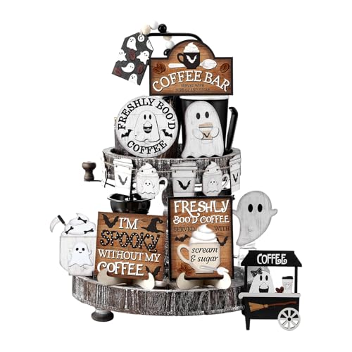 19 Stück Halloween-Kaffeespezier-Dekorationen, Holzschild, Perlen, gestuftes Tablett, Akzent, Bauernhäuser, Stile, Zuhause, Party, Tischdekoration, Holz-Kaffee-Themenparty-Dekorationen 19 Stück Halloween-Kaffeespezier-Dekorationen, Holzschild, Perlen, gestuftes Tablett, Akzent, Bauernhäuser, Stile, Zuhause, Party, Tischdekoration, Holz-Kaffee-Themenparty-Dekorationen von XAGMODSHN