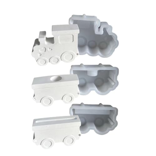 3 Stück Zugförmige Silikon-Kerzenständer-Formen für Epoxidharz, Teelichthalter, Kerzenhalter 3 Stück Zugförmige Silikon-Kerzenständer-Formen für Epoxidharz, Teelichthalter, Kerzenhalter von XAGMODSHN