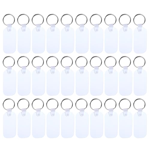 30 Setzen Sie Zweiseitige Sublimation Schlüsselbund Blanks Mit Schlüsselringen Und Plastik Stützklammerwärmeübertragungs Keyrings Kits von XAGMODSHN