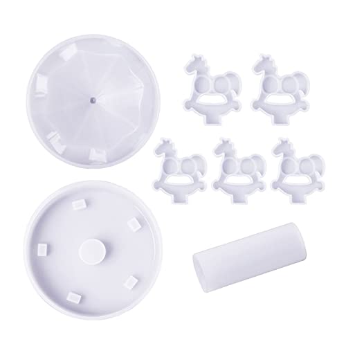 3D-Silikonform mit Pferd, rund, Harz, Epoxidharz, Gießform für Bastelwerkzeug, Heimbüro, Ornament 3D-Silikonform mit Pferd, rund, Harz, Epoxidharz, Gießform für Bastelwerkzeug, Heimbüro, Ornament von XAGMODSHN