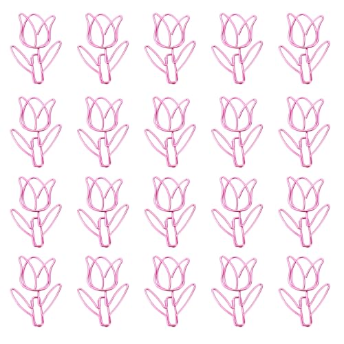 Büroklammern in Tulpenform, Lesezeichen, kreativer Planer, Metall, dekorative Clips für Zuhause, Büro, Schule, Metall, dekorative Tulpenform, kleine Lesezeichen, 20 Stück Büroklammern in Tulpenform, Lesezeichen, kreativer Planer, Metall, dekorative Clips für Zuhause, Büro, Schule, Metall, dekorative Tulpenform, kleine Lesezeichen, 20 Stück von XAGMODSHN