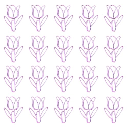 Büroklammern in Tulpenform, Lesezeichen, kreativer Planer, Metall, dekorative Clips für Zuhause, Büro, Schule, Metall, dekorative Tulpenform, kleine Lesezeichen, 20 Stück Büroklammern in Tulpenform, Lesezeichen, kreativer Planer, Metall, dekorative Clips für Zuhause, Büro, Schule, Metall, dekorative Tulpenform, kleine Lesezeichen, 20 Stück von XAGMODSHN
