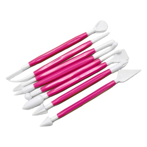 Fondant-Kuchenschneider, Schaber, Modelliermasse, doppelseitig, einfach zu bedienen, Kuchenschaber, Modellierwerkzeug, 8 Stück Fondant-Kuchenschneider, Schaber, Modelliermasse, doppelseitig, einfach zu bedienen, Kuchenschaber, Modellierwerkzeug, 8 Stück von XAGMODSHN
