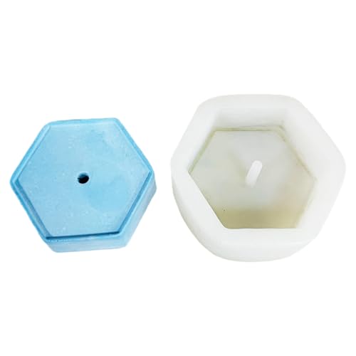 Geometrische Silikonformen mit Loch für Kerzenhalter, sechseckige Dreiecksform, Silikonformen für Epoxidharz von XAGMODSHN