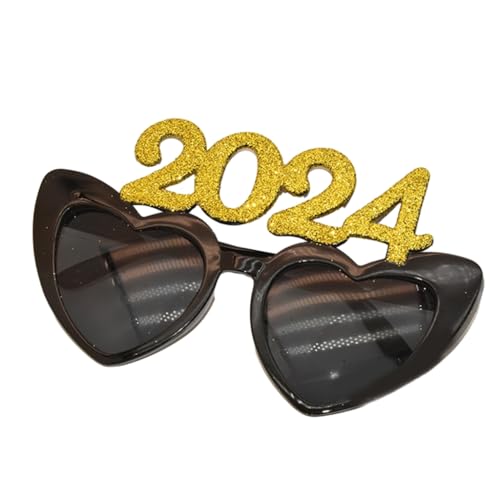 Happy New Year 3D Party Brille 2024 Brillenrahmen Party Requisiten Dekoration Neujahr Party Photo Booth Requisiten von XAGMODSHN