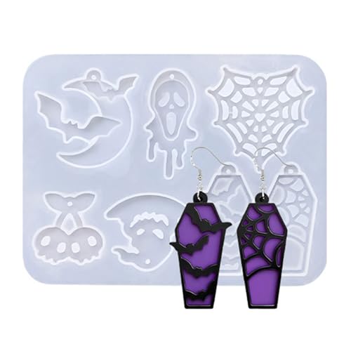 Kürbis-Specter-Ohrring-Bastelformen, einzigartige Designs, Silikon-Textur, handgefertigte Anhängerform für Halloween, Schmuckherstellung, Spektrum, Kürbis, Schmuckformen von XAGMODSHN