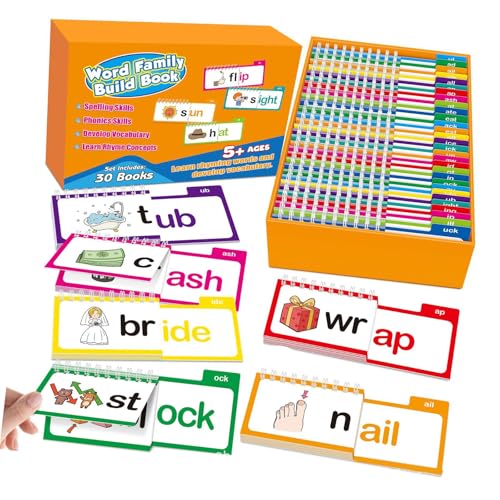 Lesen und Reimen Bücher Buchstabengeräusche Karteikarten Phonik Karteikarten Wort Familienbücher für Kindergarten Lesen und Reimen Bücher Buchstabengeräusche Karteikarten Phonik Karteikarten Wort Familienbücher für Kindergarten von XAGMODSHN