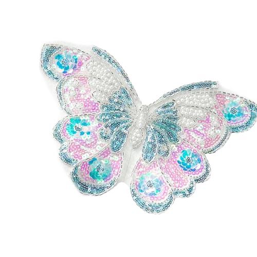 Modernes, freundliches, glitzerndes Schmetterlings-Aufbügel-Design mit Perlen, schimmernde Perlenarbeit für Kinder und kleidungsfreundliche Polyester-Bastelflicken für Kinder Modernes, freundliches, glitzerndes Schmetterlings-Aufbügel-Design mit Perlen, schimmernde Perlenarbeit für Kinder und kleidungsfreundliche Polyester-Bastelflicken für Kinder von XAGMODSHN
