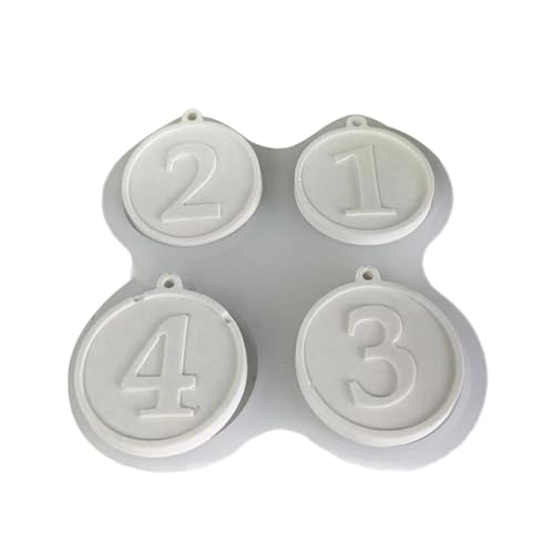 Runde Silikonform für Zahlenanhänger, zum Aufhängen, Ornament-Formen, 1234, Zahlen-Schlüsselanhänger, Epoxidharz-Formen für Taschendekorationen von XAGMODSHN