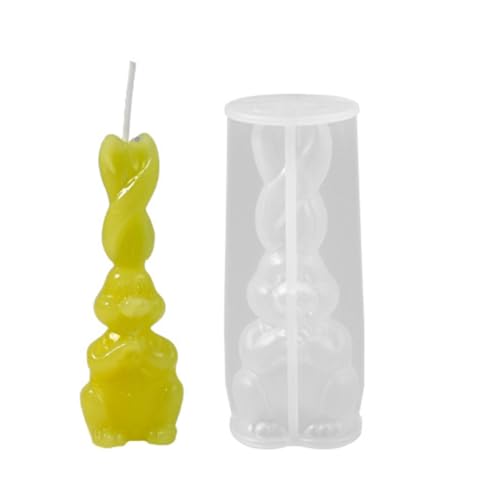 Silikonformen für 3D-Hasen, Kerzen, Epoxidharz, Osterfest, Dekoration, lange Ohren, Kaninchen, Silikon-Kerzenformen von XAGMODSHN