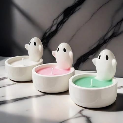 Silikonformen mit Halloween-Motiv, für Kerzen, Tassen, Epoxidharz, Kerzenhalter, Teelichtständer, Heimdekoration von XAGMODSHN