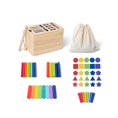 Sortierbox aus Holz für Babys und Kleinkinder, um Farben und Formen zu lernen, fördert die frühe kognitive Entwicklung Sortierbox aus Holz für Babys und Kleinkinder, um Farben und Formen zu lernen, fördert die frühe kognitive Entwicklung von XAGMODSHN