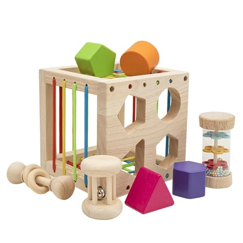 Sortierbox aus Holz für Babys und Kleinkinder, um Farben und Formen zu lernen, fördert die frühe kognitive Entwicklung Sortierbox aus Holz für Babys und Kleinkinder, um Farben und Formen zu lernen, fördert die frühe kognitive Entwicklung von XAGMODSHN