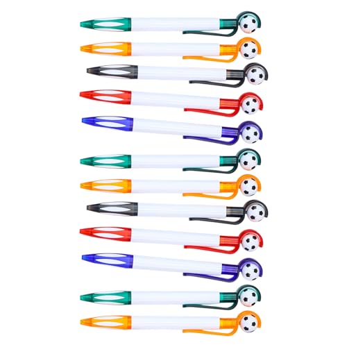 XAGMODSHN 12 Stück Fußball-Kugelschreiber, 1,0 mm, einziehbarer Kugelschreiber, nachfüllbar, Signieren für Schreiben, Journaling, Fußball XAGMODSHN 12 Stück Fußball-Kugelschreiber, 1,0 mm, einziehbarer Kugelschreiber, nachfüllbar, Signieren für Schreiben, Journaling, Fußball von XAGMODSHN