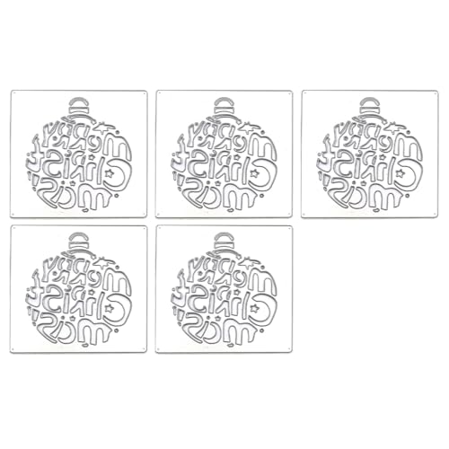 XAGMODSHN 5 Stück/Set Metall-Stanzformen "Merry Christmas" für Scrapbooking, Fotokarten, Alben, Dekorationen von XAGMODSHN