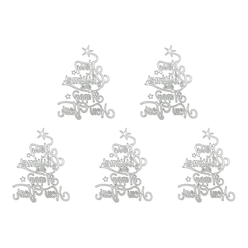 XAGMODSHN 5 Stück Weihnachtsbaum-Stanzformen Prägungen Weihnachten Metall Stanzformen für Scrapbooking Karte Dekoration von XAGMODSHN