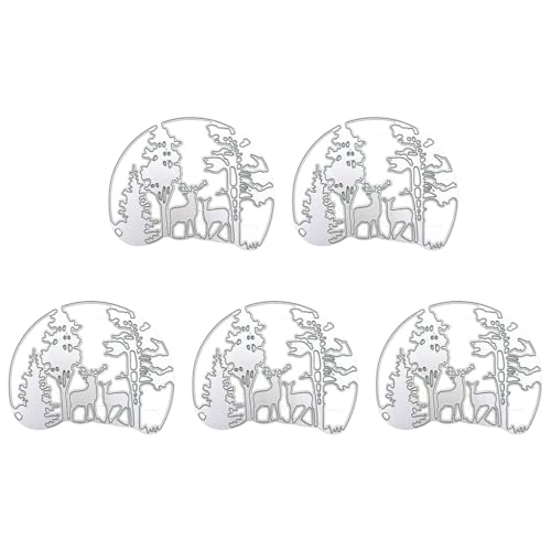XAGMODSHN 5 Stück Weihnachtsbaum-Stanzformen Prägungen Weihnachten Metall Stanzformen für Scrapbooking Karte Dekoration von XAGMODSHN