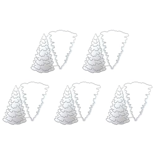 XAGMODSHN 5 Stück Weihnachtsbaum-Stanzformen Prägungen Weihnachten Metall Stanzformen für Scrapbooking Karte Dekoration von XAGMODSHN