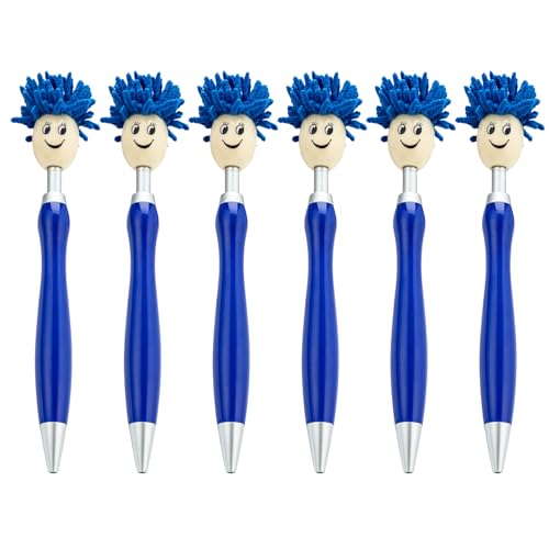 XAGMODSHN 6 Stück Moppkopf-Kugelschreiber, 1,0 mm, Pressstift, schwarze Tinte, Schreibwarenstift, Signierstift, glattes Schreiben für Schüler XAGMODSHN 6 Stück Moppkopf-Kugelschreiber, 1,0 mm, Pressstift, schwarze Tinte, Schreibwarenstift, Signierstift, glattes Schreiben für Schüler von XAGMODSHN