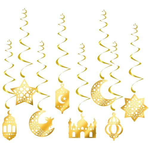 XAGMODSHN Eid Mubaraks Banners Eid Muburak Dekorationen Star Mond Hängende Wirbel Ramadans Partyzubehör Für Wohnkerndekorationen XAGMODSHN Eid Mubaraks Banners Eid Muburak Dekorationen Star Mond Hängende Wirbel Ramadans Partyzubehör Für Wohnkerndekorationen von XAGMODSHN