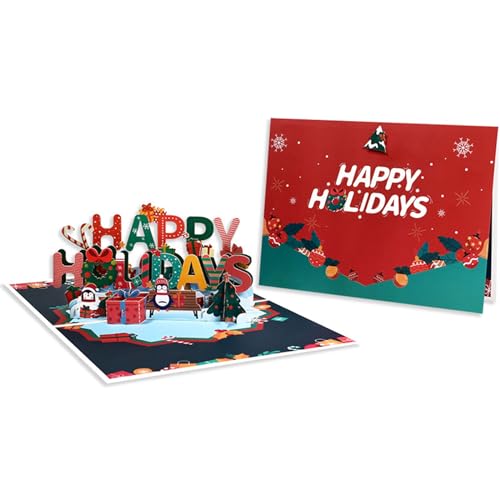 XAGMODSHN Einzigartige Weihnachtskarte 3D Blessing Card Mit Farbenfrohen Urlaub Grußkarte Mit Umschlag Geschenkzubehör von XAGMODSHN