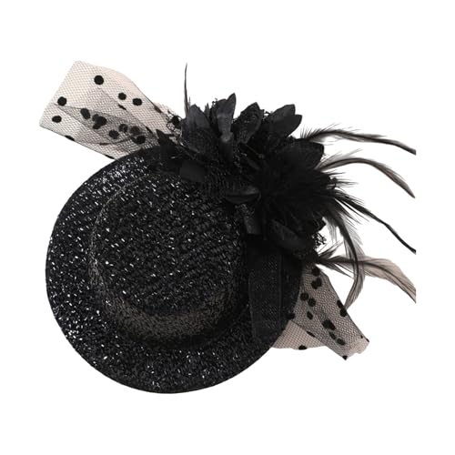 XAGMODSHN Fascinator aus Netzstoff, 20er-Jahre-Mottoparty, Haarnetz, Haarspange mit Blumen-Clipon, Hut, Maskeraden, Cocktail-Party, Verkleidungszubehör, Haarspange von XAGMODSHN