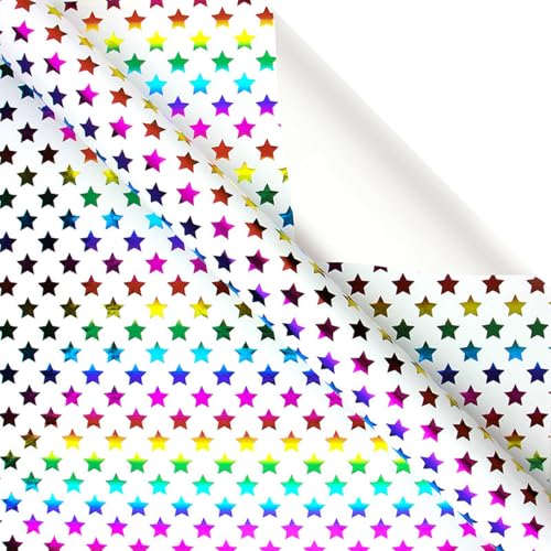 XAGMODSHN Festival Holographics Birthday Wrap Paper Elegante Designs Kleine Brötchen Für Geschenke Und Handwerksbedarf Täglich Freizeitgebrauch von XAGMODSHN