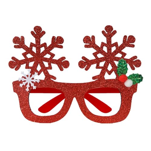 XAGMODSHN Festliche Schneeflocke Party Brille Leichtes Design Schimmernder Schneeflockenrolle Spiel Accessoire Für Innen Und Außenveranstaltungen Weihnachtsbrillen von XAGMODSHN