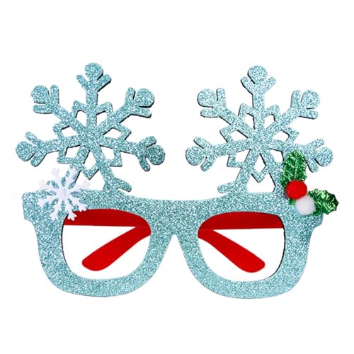 XAGMODSHN Festliche Schneeflocke Party Brille Leichtes Design Schimmernder Schneeflockenrolle Spiel Accessoire Für Innen Und Außenveranstaltungen Weihnachtsbrillen von XAGMODSHN