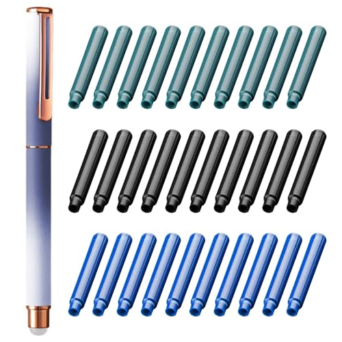 XAGMODSHN Füllfederhalter mit 30 Ersatzminen, 0,38 mm Spitze, radierbar, zum Nachfüllen von Tinten, Absorber für Studenten, Künstler, Handschrift, Zeichnen von XAGMODSHN