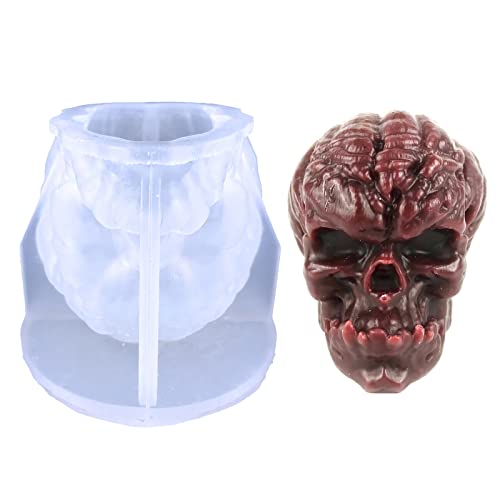 XAGMODSHN Handgefertigte Halloween-Totenkopf-Form, Silikon-Seifenform, handgefertigte Seifenherstellung, Handherstellungszubehör von XAGMODSHN