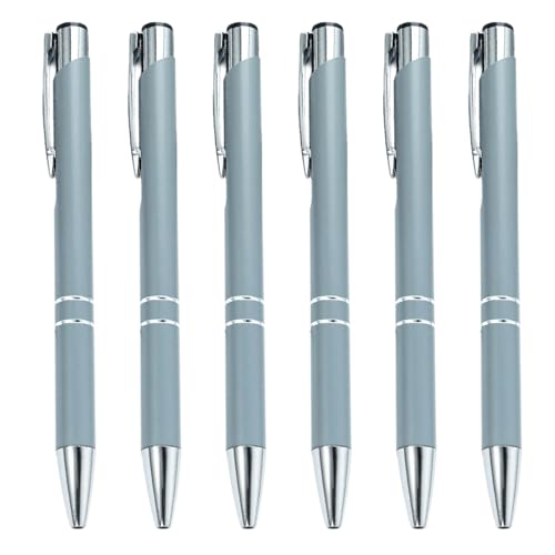 XAGMODSHN Metall-Kugelschreiber, 1,0 mm, einziehbarer Kugelschreiber, Ölstift, Schreibwarenstift, glattes Schreiben, für Büro, Schule, 6 Stück von XAGMODSHN